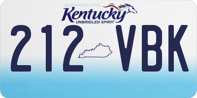 KY license plate 212VBK