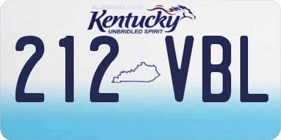 KY license plate 212VBL