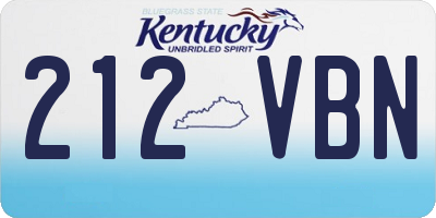 KY license plate 212VBN