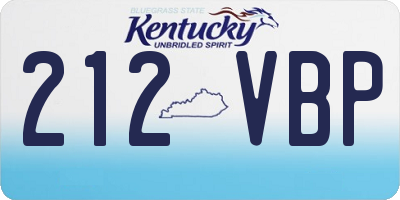 KY license plate 212VBP
