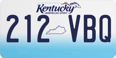 KY license plate 212VBQ