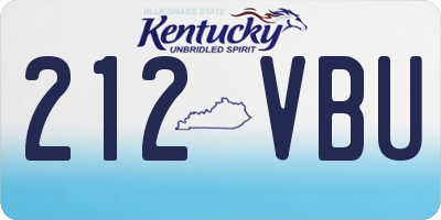 KY license plate 212VBU