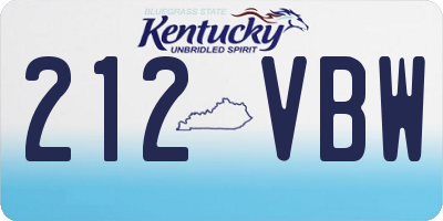 KY license plate 212VBW