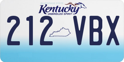 KY license plate 212VBX
