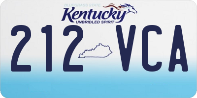 KY license plate 212VCA