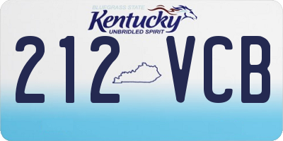 KY license plate 212VCB