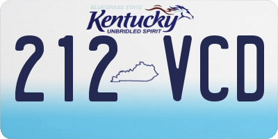 KY license plate 212VCD