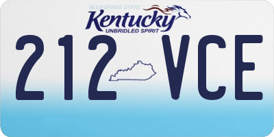 KY license plate 212VCE