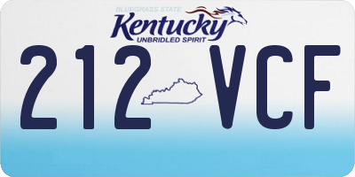 KY license plate 212VCF