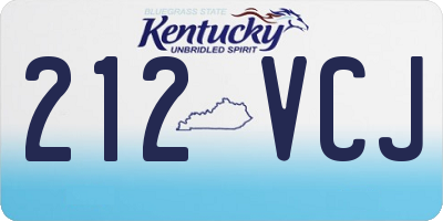 KY license plate 212VCJ