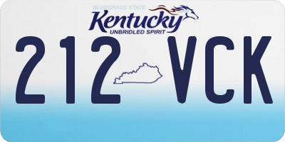 KY license plate 212VCK
