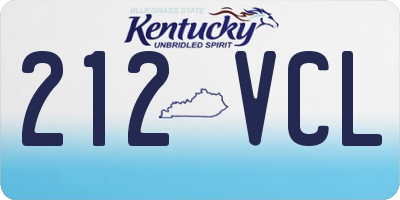 KY license plate 212VCL