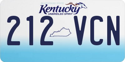 KY license plate 212VCN