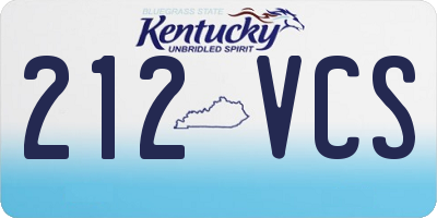 KY license plate 212VCS