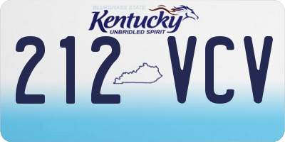 KY license plate 212VCV