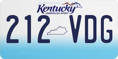 KY license plate 212VDG