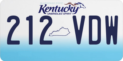 KY license plate 212VDW