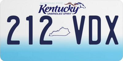 KY license plate 212VDX