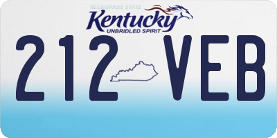 KY license plate 212VEB