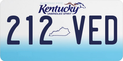 KY license plate 212VED