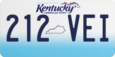 KY license plate 212VEI