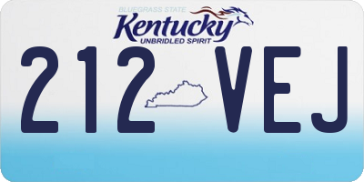 KY license plate 212VEJ