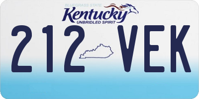 KY license plate 212VEK