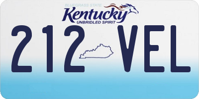 KY license plate 212VEL