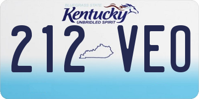 KY license plate 212VEO