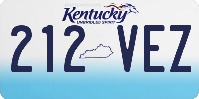 KY license plate 212VEZ