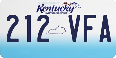 KY license plate 212VFA