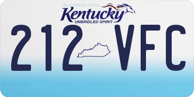 KY license plate 212VFC