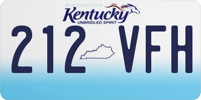 KY license plate 212VFH