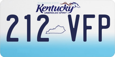 KY license plate 212VFP