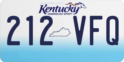 KY license plate 212VFQ