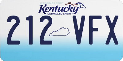 KY license plate 212VFX