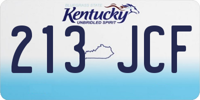 KY license plate 213JCF