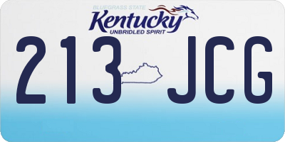 KY license plate 213JCG