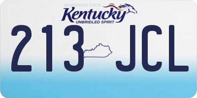 KY license plate 213JCL