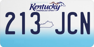 KY license plate 213JCN