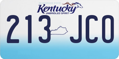 KY license plate 213JCO