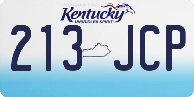 KY license plate 213JCP