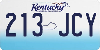 KY license plate 213JCY