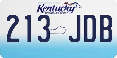 KY license plate 213JDB