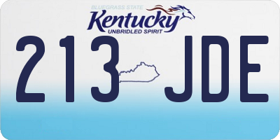 KY license plate 213JDE