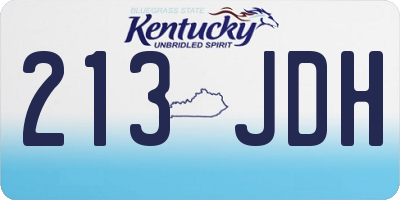 KY license plate 213JDH