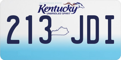 KY license plate 213JDI
