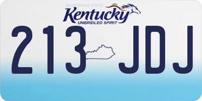 KY license plate 213JDJ