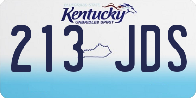 KY license plate 213JDS