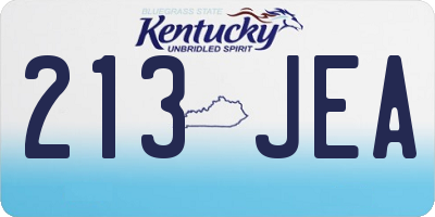 KY license plate 213JEA
